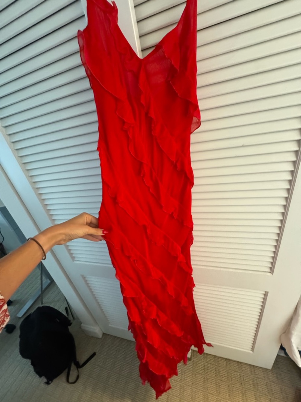 Rat & Boa Cecelia Red Ruffled Maxi Dress - Picture 4 of 5
